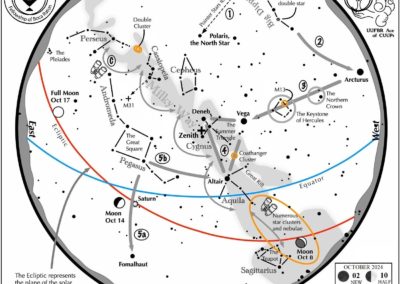 Star Map to Navigate the Night Sky for October 2024