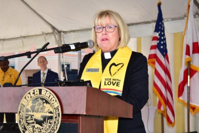 Rev. Kathy addresses the 2022 MLK Jr. Day ceremony 