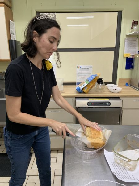 Pagan Study Group making quick bread for Mabon in the UUFBR kitchen