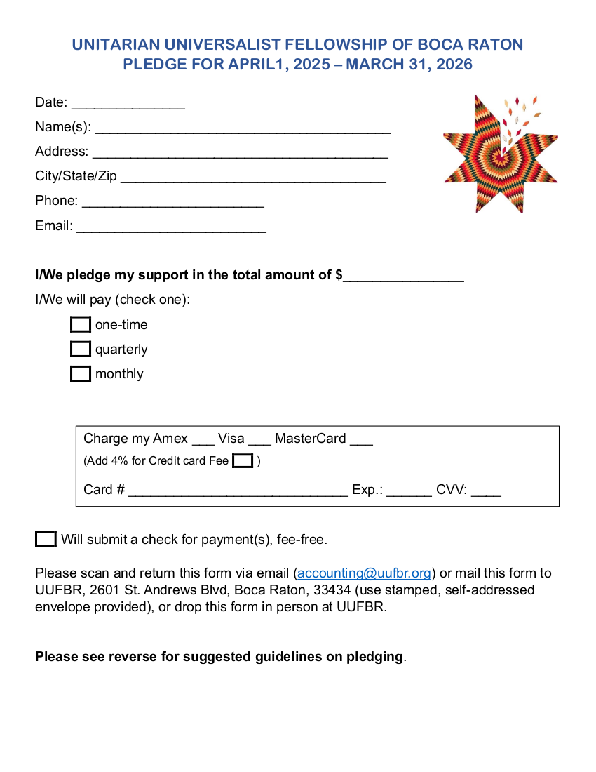 Printable Pledge Form page 1